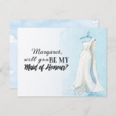Blue Gown "Will you be my maid of epel" Kaart (Voorkant / Achterkant)