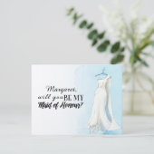 Blue Gown "Will you be my maid of epel" Kaart (Staand voorkant)