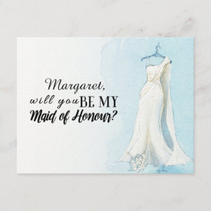 Blue Gown "Will you be my maid of epel" Kaart