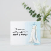 Blue Gown "Will you be my matron of eremeer" Kaart (Staand voorkant)