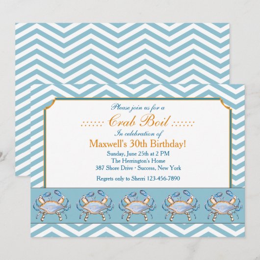 Blue Grab Parade Invitation Kaart (Voorkant / Achterkant)