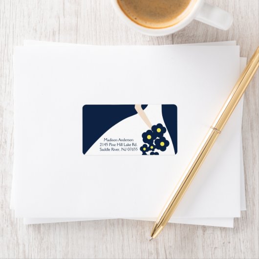 Blue Graceful Bride Return Address Label (Insitu)