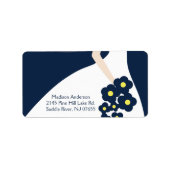 Blue Graceful Bride Return Address Label (Voorkant)