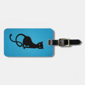Blue Gracious Evil Black Cat gepersonaliseerd Bagagelabel (Voorkant horizontaal)