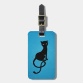 Blue Gracious Evil Black Cat gepersonaliseerd Bagagelabel (Voorkant verticaal)