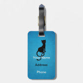 Blue Gracious Evil Black Cat gepersonaliseerd Bagagelabel (Achterkant verticaal)
