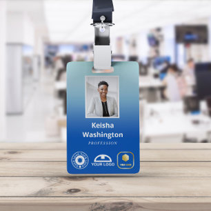 Blue Gradient 3 Logos Employee-id toevoegen Badge