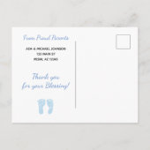 Blue Gradient Baby Boy Verjaardag Aankondigingen Aankondigingskaart (Achterkant)