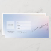 Blue Gradient Business Cadeaubon Kaart (Voorkant / Achterkant)