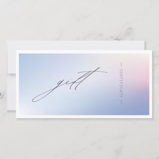 Blue Gradient Business Cadeaubon Kaart (Achterkant)