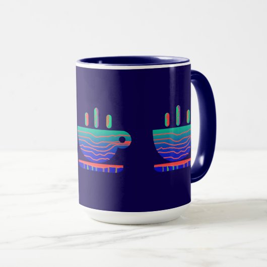 Blue Gradient Coffee Break Mok (Voorkant rechts)