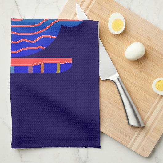 Blue Gradient Coffee Break Theedoek (Quarter Fold)