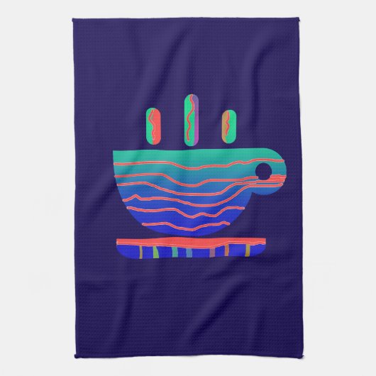 Blue Gradient Coffee Break Theedoek (Verticaal)