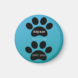 Blue Gradient Double Paw Print Remembrance Magneet