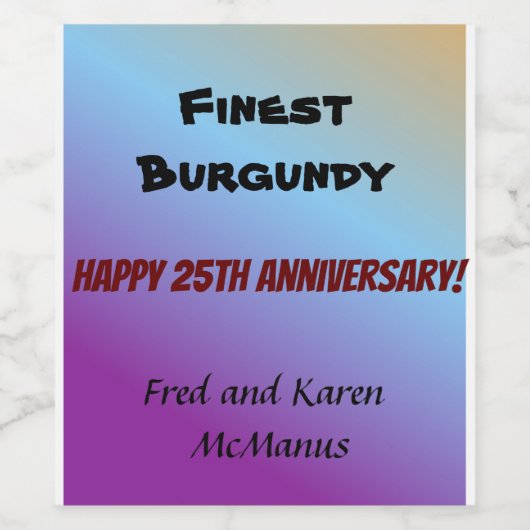 Blue Gradient Food and Beverage Label Set Wijn Etiket (Enkel label)