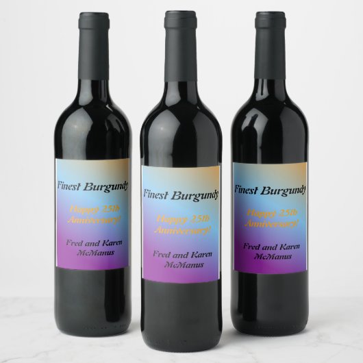 Blue Gradient Food and Beverage Label Set Wijn Etiket (Flessen)