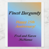 Blue Gradient Food and Beverage Label Set Wijn Etiket (Enkel label)