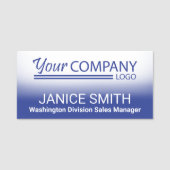 Blue Gradient Logo Branded Convention Trade Show Naamplaatje (Voorkant)