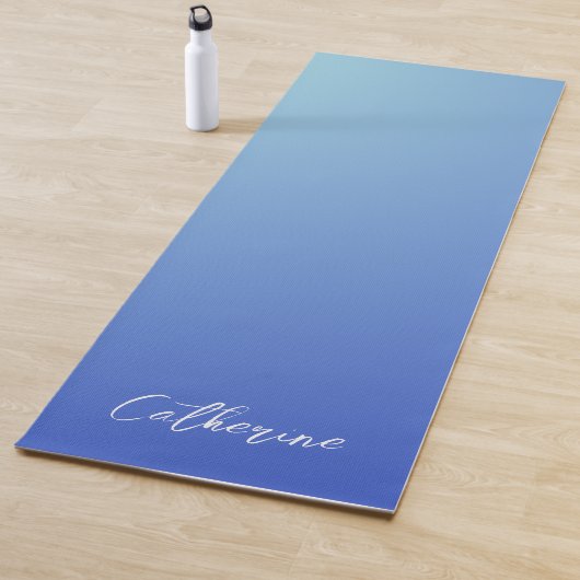 Blue Gradient Modern Minimal Script Type Yogamat (In situ)