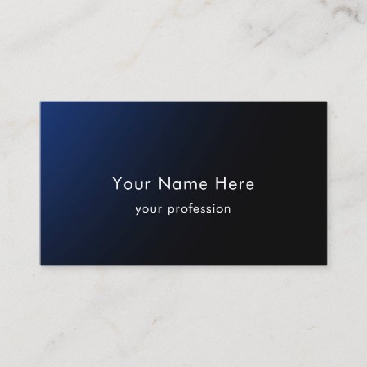 Blue Gradient Modern Stylish Custom Professional Visitekaartje (Voorkant)