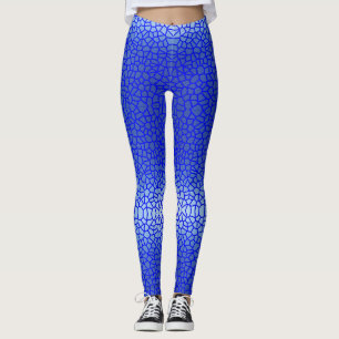 Blue Gradient Net Pattern 01 Bue Lines Leggings