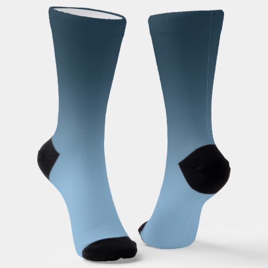 Blue Gradient Ombré Crew Sokken (Gebogen)
