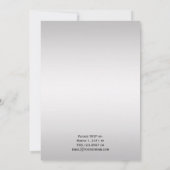 Blue Gradient Silver  Butterflies Wedding Kaart (Achterkant)