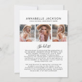 Blue Graduate Photo Graduation Aankondiging (Achterkant)