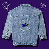 Blue Graduation Cap - Klasse van 2024-jouw naam Denim Jacket