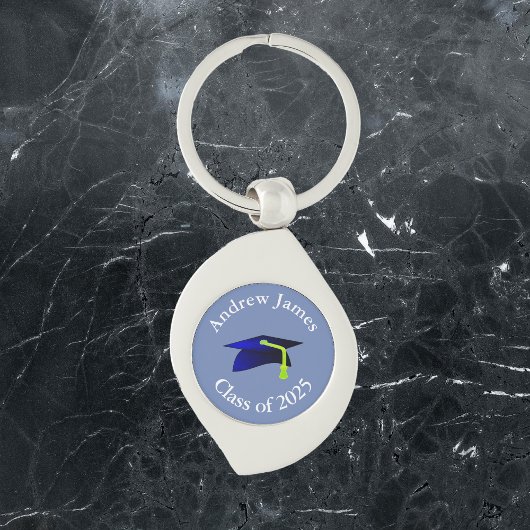 Blue Graduation Cap - Klasse van 2025 -jouw naam Sleutelhanger