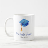 Blue Graduation Cap klasse van de middelbare schoo Koffiemok (Links)