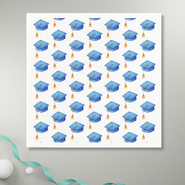 Blue Graduation Cap Personalized Afstuderen Napkin Servet