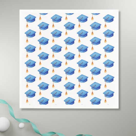 Blue Graduation Cap Personalized Afstuderen Napkin Servet