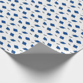 Blue Graduation Cap Toss Cadeaupapier (Hoek)