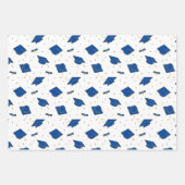 Blue Graduation Cap Toss Inpakpapier Vel (Voorkant)