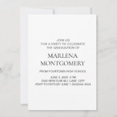 Blue Graduation Party 3 Foto Elegant Script Kaart (Achterkant)