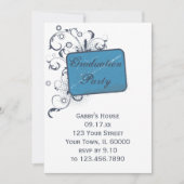Blue Graduation Party Invitation Kaart (Voorkant)