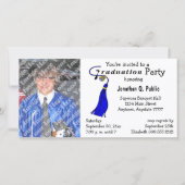 Blue Graduation Party Photo Invitation (Voorkant)