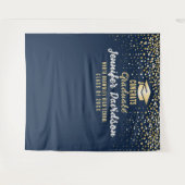 Blue Graduation Party Photobooth achtergrond Wandkleed (Voorkant (horizontaal))