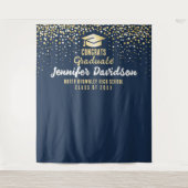 Blue Graduation Party Photobooth achtergrond Wandkleed (Voorkant)