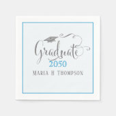 Blue Graduation Party Script Aangepast Servet (Voorkant)