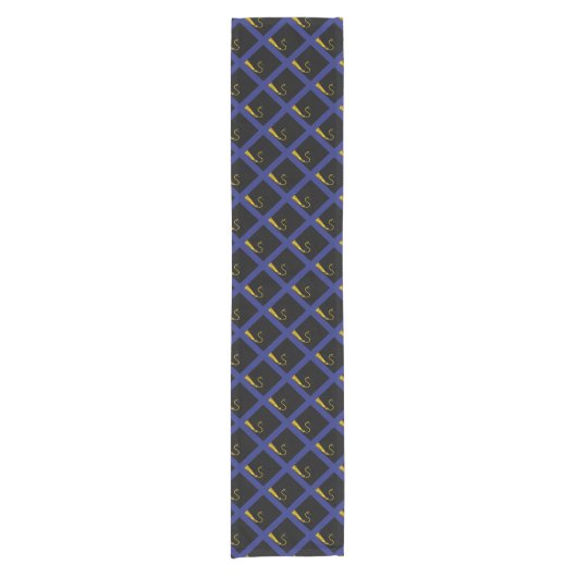 Blue Graduation Party Short Table Runner Korte Tafelloper (Voorkant)