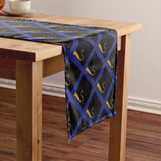 Blue Graduation Party Short Table Runner Korte Tafelloper (Voorbeeld)