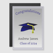 blue graducap in Silver - Gefeliciteerd (Voorkant / Achterkant)