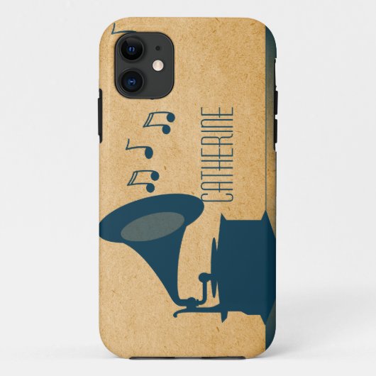 Blue  Gramophone BT ID iPhone 5 Hoesje (Achterkant)