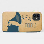 Blue  Gramophone BT iPhone 5 Hoesje (Achterkant (horizontaal))