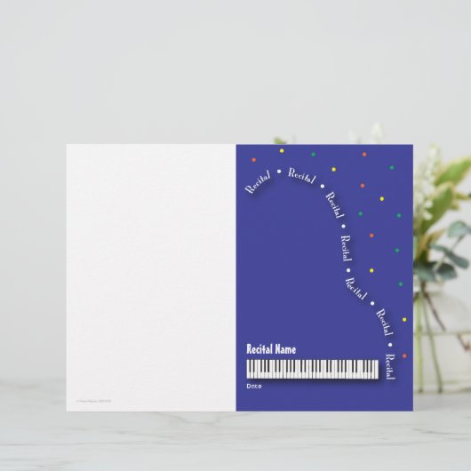 Blue Grand Piano-overweging blanco (Staand voorkant)