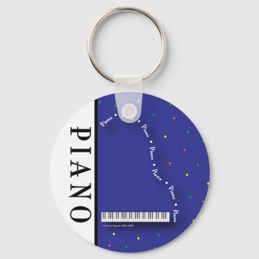 Blue Grand Piano-Sleutelhanger Sleutelhanger (Voorkant)