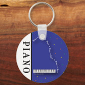 Blue Grand Piano-Sleutelhanger Sleutelhanger (Voorkant)