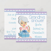 Blue Grandma Baby shower Kaart (Voorkant / Achterkant)